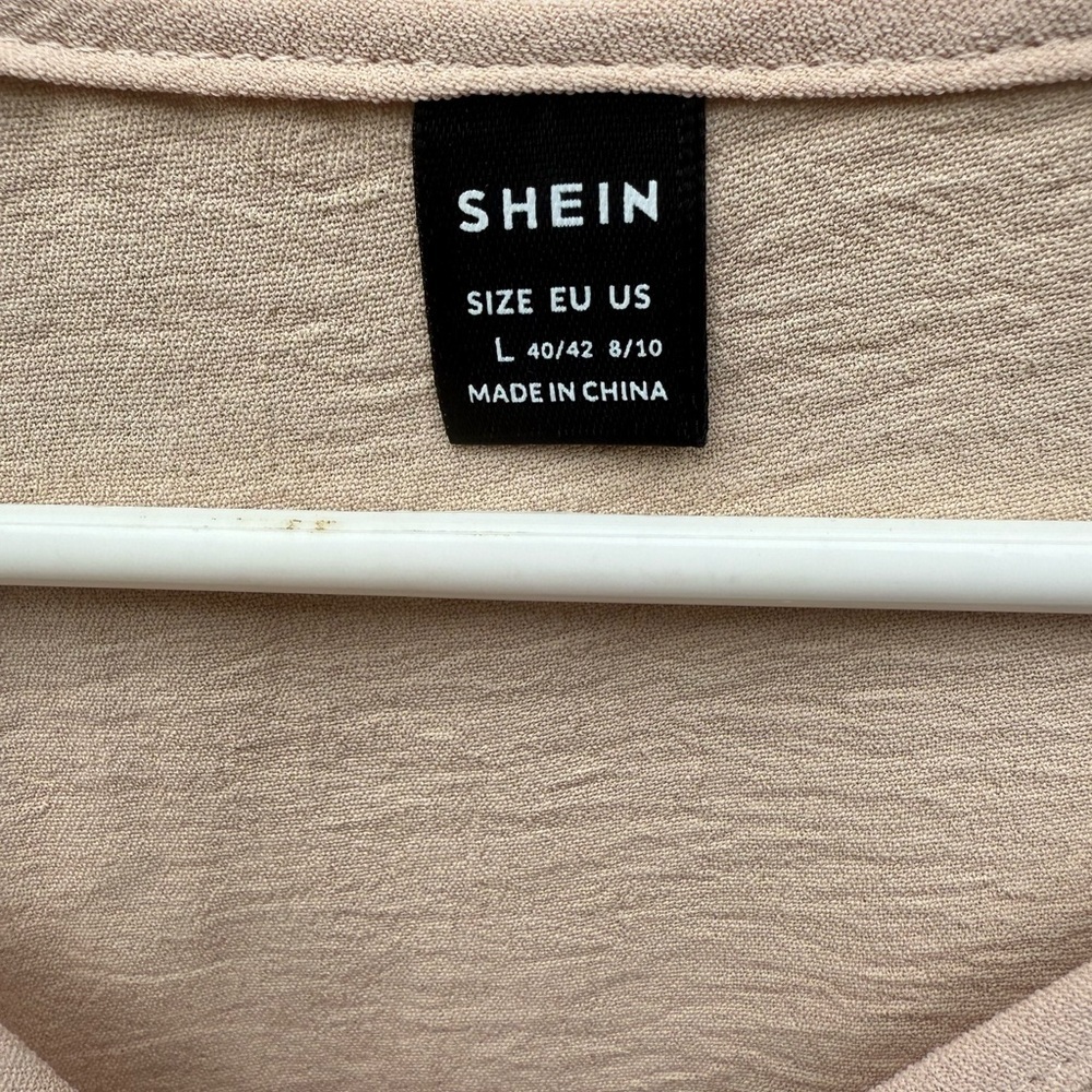 SHEIN Beige Smocked Hem Tank Top, Size Large - Picture 2 of 3